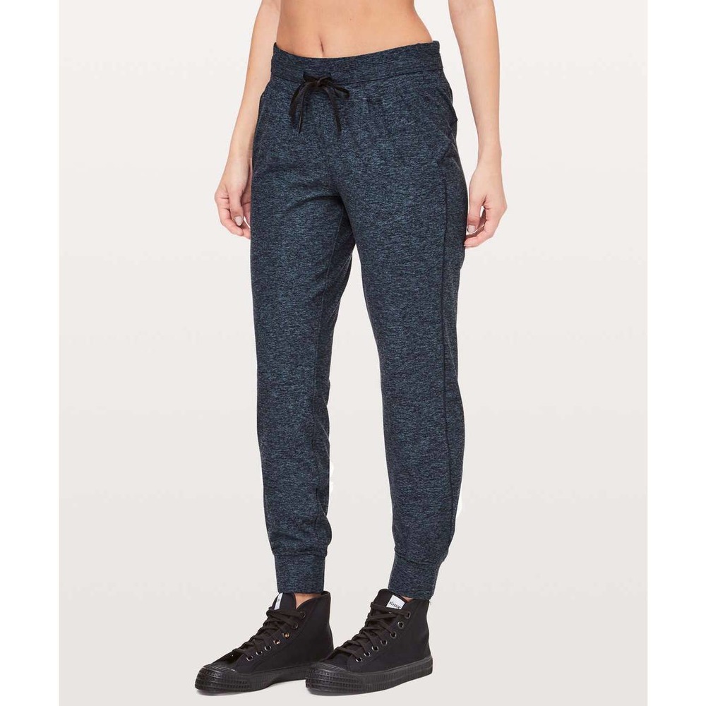 Lululemon Joggers 2 Navy Blue Heathered Ready To Rulu High Rise Stretch Athletic
